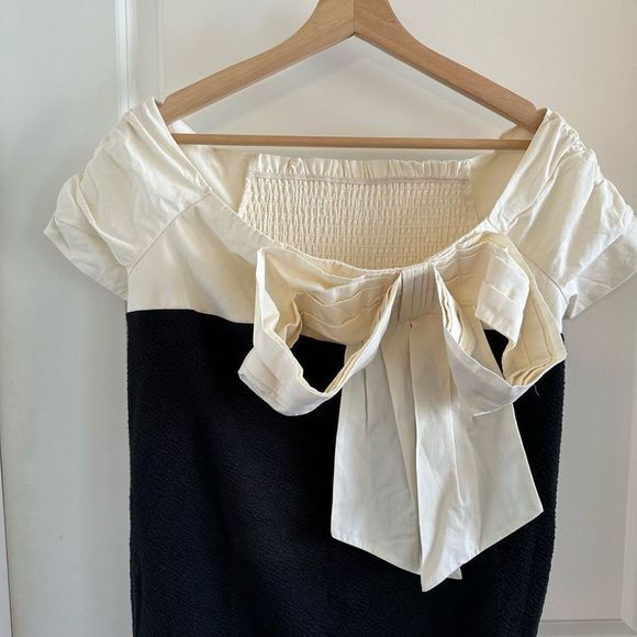 NWOT Anthropologie Maeve Bow Colorblocked Shift Mini Dress - Picture 6 of 14